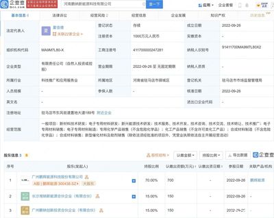 鵬輝能源布局河南，成立新能源科技公司專(zhuān)注電子專(zhuān)用材料研發(fā)