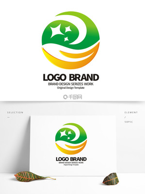 矢量黃綠星形R字母公司LOGO設(shè)計理念與方案